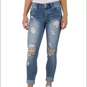 Índigo Rein Juniors Roll Cuff Skinny Blue Jeans Size 3/26WX27L